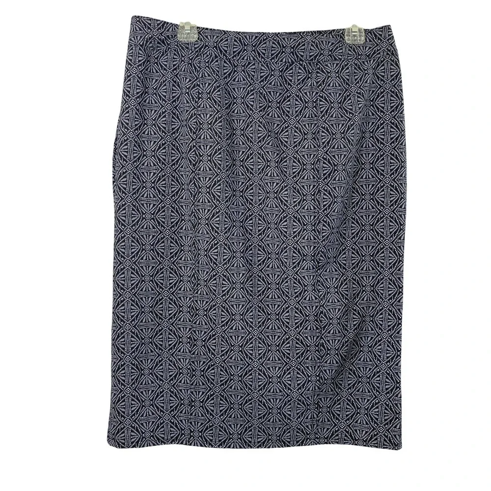 RipSkirt Wrap Skirt Womens Large Blue White Geo Print Travel Beach Resort Vaca‎